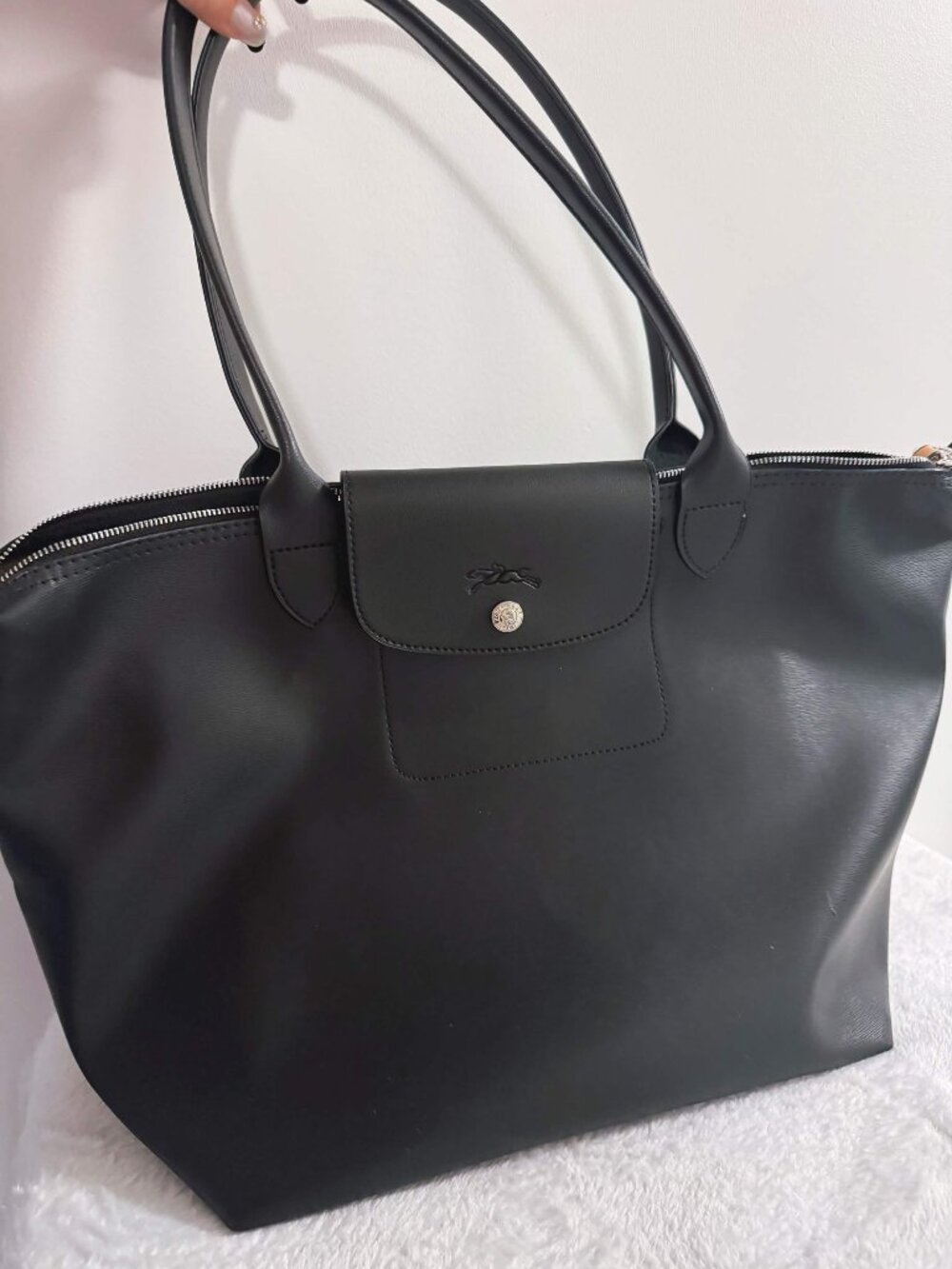 LONGCHAMP Black Large Le Pliage City Shoulder Bag